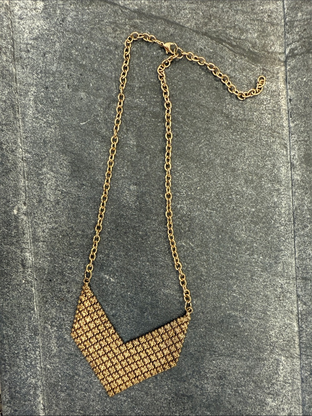 Gold Chevron Mesh Necklace